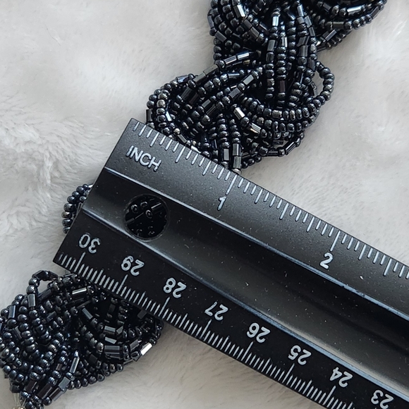 Elegant Black Beaded Bracelet, Preowned, Thick, Glamorous, Must Have - Picture 14 of 16